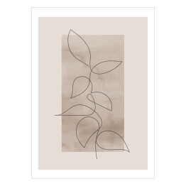Plakat samoprzylepny Gałązka z liśćmi. Plakat botaniczny boho