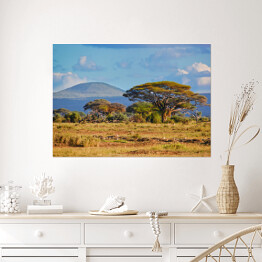 Plakat samoprzylepny Krajobraz sawanny, Kenia