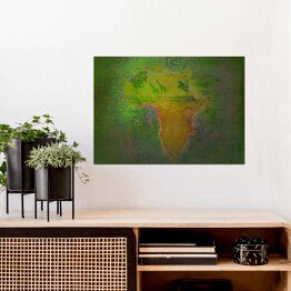 Plakat Mapa Afryki w zielonych kolorach