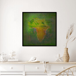 Plakat w ramie Mapa Afryki w zielonych kolorach