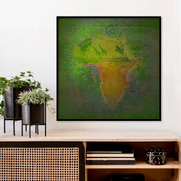 Plakat w ramie Mapa Afryki w zielonych kolorach