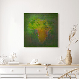 Obraz na płótnie Mapa Afryki w zielonych kolorach