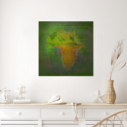 Plakat samoprzylepny Mapa Afryki w zielonych kolorach