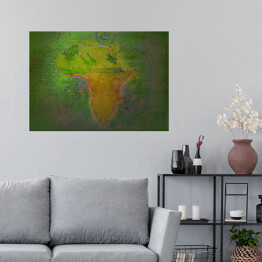 Plakat Mapa Afryki w zielonych kolorach