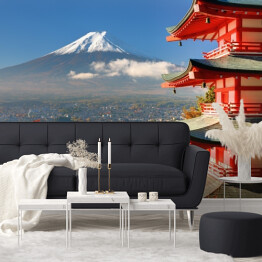 Fototapeta Azjatycka architektura na tle Góry Fuji 