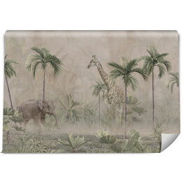 Fototapeta samoprzylepna tropikalnych drzew i liści do druku cyfrowego tapety, tapety projektowania na zamówienie - ilustracja 3D
