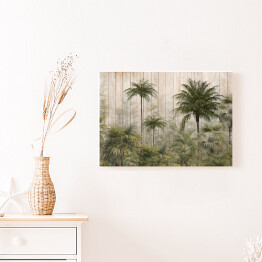 Obraz na płótnie tropikalne drzewa i liście do druku cyfrowego tapety, tapety na zamówienie - ilustracja 3D