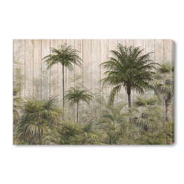 Obraz na płótnie tropikalne drzewa i liście do druku cyfrowego tapety, tapety na zamówienie - ilustracja 3D