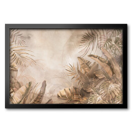 Obraz w ramie Tropikalne liście palmowe. Fototapeta, tapeta do druku wewnętrznego. Ilustracja 3D
