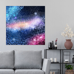Plakat samoprzylepny Świecące Galaktyki
