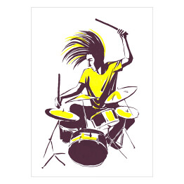 Plakat samoprzylepny Szalony perkusista