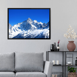 Obraz w ramie Masyw Mont Blanc na tle bezchmurnego nieba