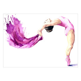 Plakat Baletnica w odcieniach fioletu