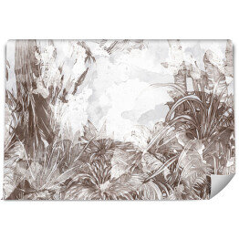 Fototapeta winylowa zmywalna art rysunek akwarela tropiki na jasnym fototapety we wnętrzu
