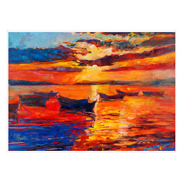 Plakat samoprzylepny Zachód słońca nad oceanem