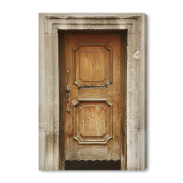 Obraz na płótnie Stare drewniane drzwi do drewnianego domu