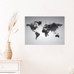 Plakat Mapa świata z efektem 3D