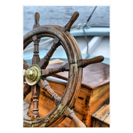 Drewniane koło na statku