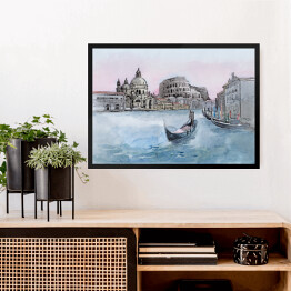 Obraz w ramie Włochy - gondolier