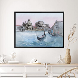 Obraz w ramie Włochy - gondolier