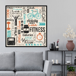 Plakat w ramie Ilustracja - fitness