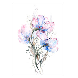 Plakat samoprzylepny Delikatne różowo fioletowe kwiaty