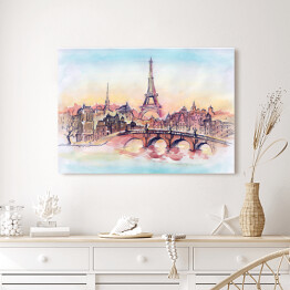 Zachód słońca w Paryżu w pastelowych barwach
