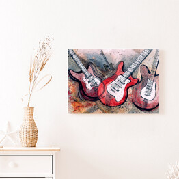 Obraz na płótnie Gitary malowane akwarelą
