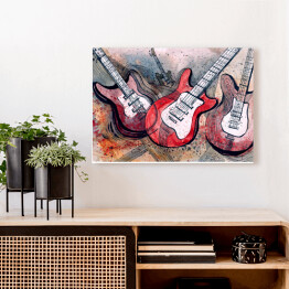 Obraz na płótnie Gitary malowane akwarelą