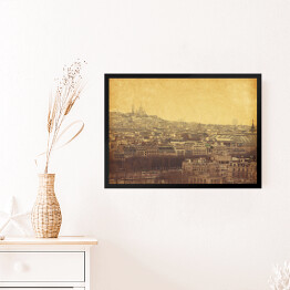 Obraz w ramie Widok na paryskie Montmartre w stylu retro