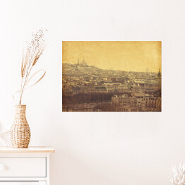 Plakat samoprzylepny Widok na paryskie Montmartre w stylu retro