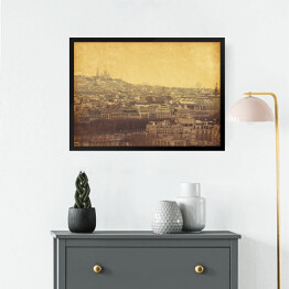 Obraz w ramie Widok na paryskie Montmartre w stylu retro