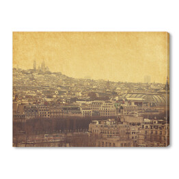 Obraz na płótnie Widok na paryskie Montmartre w stylu retro