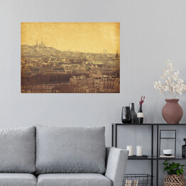 Plakat samoprzylepny Widok na paryskie Montmartre w stylu retro