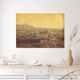 Plakat Widok na paryskie Montmartre w stylu retro