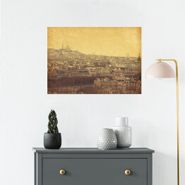 Plakat Widok na paryskie Montmartre w stylu retro
