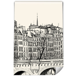 Fototapeta samoprzylepna Nowy most w Paryżu - szkic