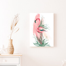 Obraz na płótnie Flaming na biało różowym tle