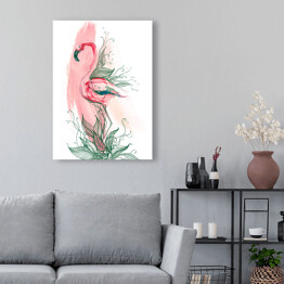 Obraz na płótnie Flaming na biało różowym tle