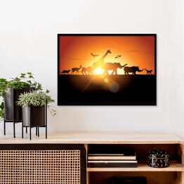 Plakat w ramie Safari - zachód słońca