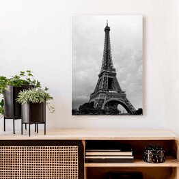 Obraz na płótnie Wieża Eiffla w Paryżu. Czarno biała fotografia