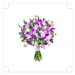 Plakat samoprzylepny Bukiet fioletowych kwiatów z tasiemką
