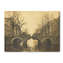 Obraz na płótnie Widok na Amsterdam w stylu retro w Holandii