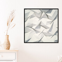 Plakat w ramie Geometryczny biały deseń z efektem 3D