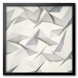 Obraz w ramie Geometryczny biały deseń z efektem 3D