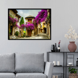 Plakat w ramie Piękne stare miasto z Prowansji, Francja