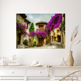 Plakat samoprzylepny Piękne stare miasto z Prowansji, Francja