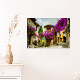 Plakat samoprzylepny Piękne stare miasto z Prowansji, Francja