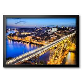 Obraz w ramie Most nocą w Portugali