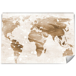 Fototapeta Mapa świata w odcieniach beżu na jasnym tle